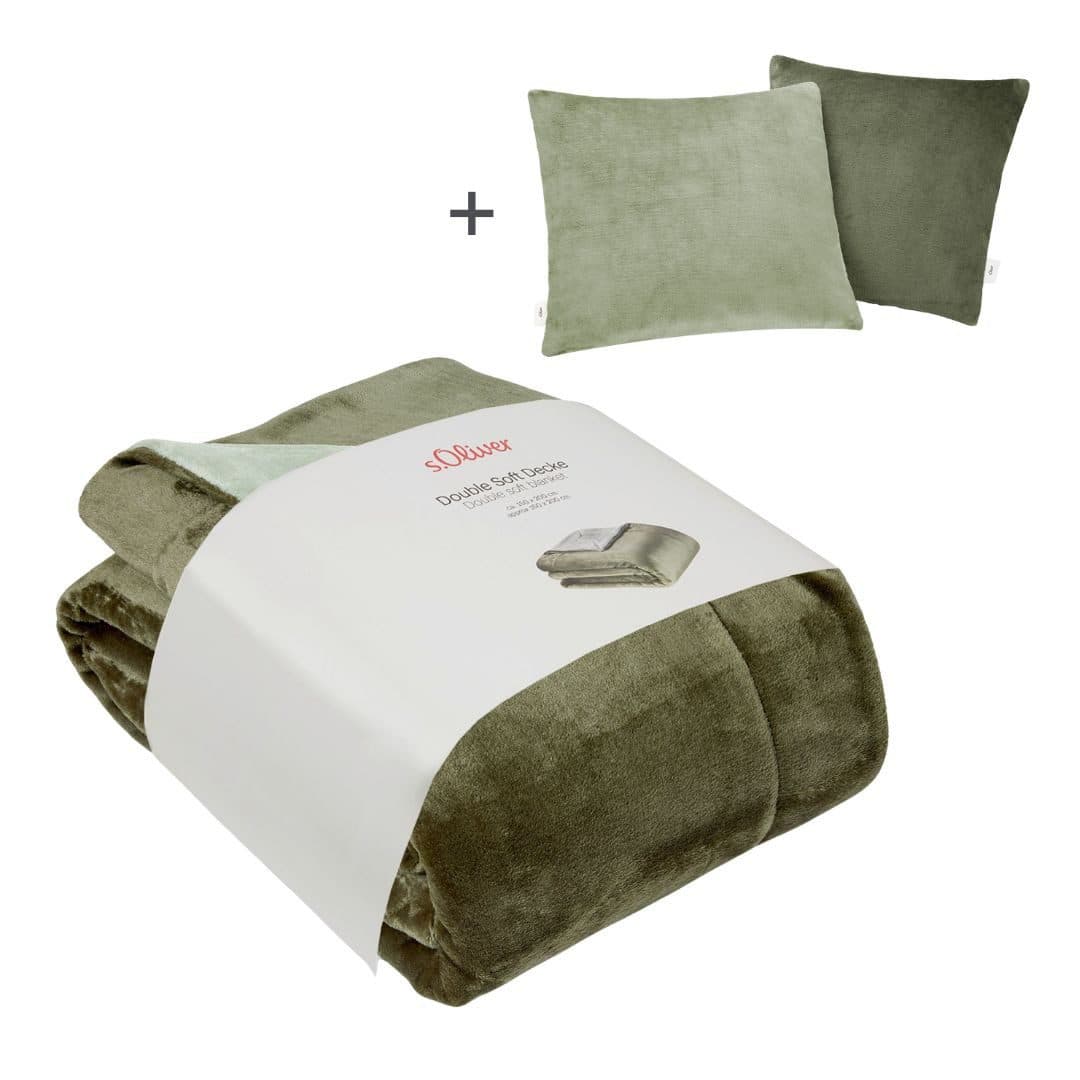s.Oliver Doublesoft Kuscheldecke | Grün