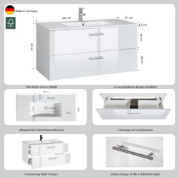 welltime Waschtisch Trento | Weiß