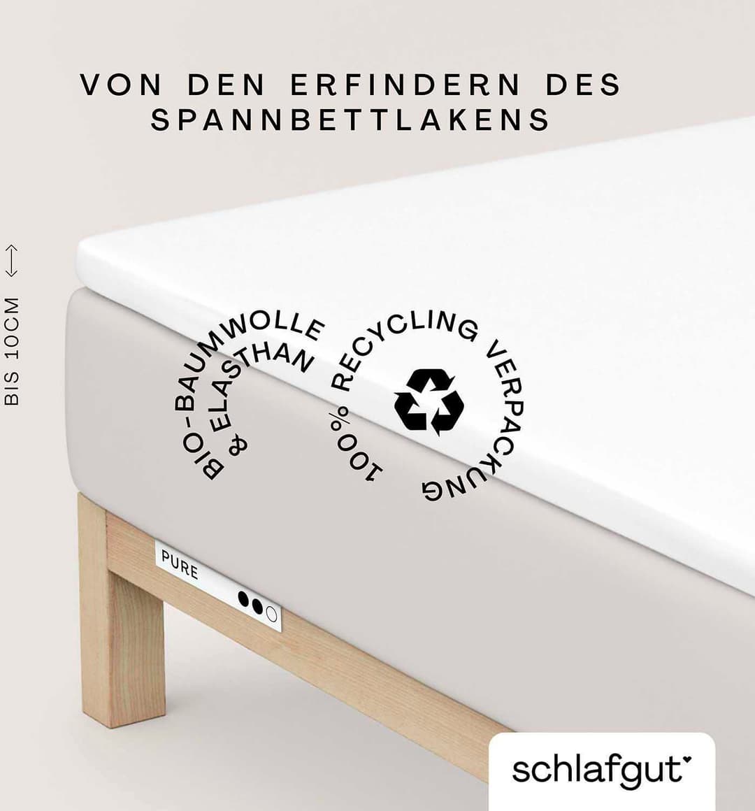 Schlafgut Spannbettlaken PURE TOPPER | Weiß