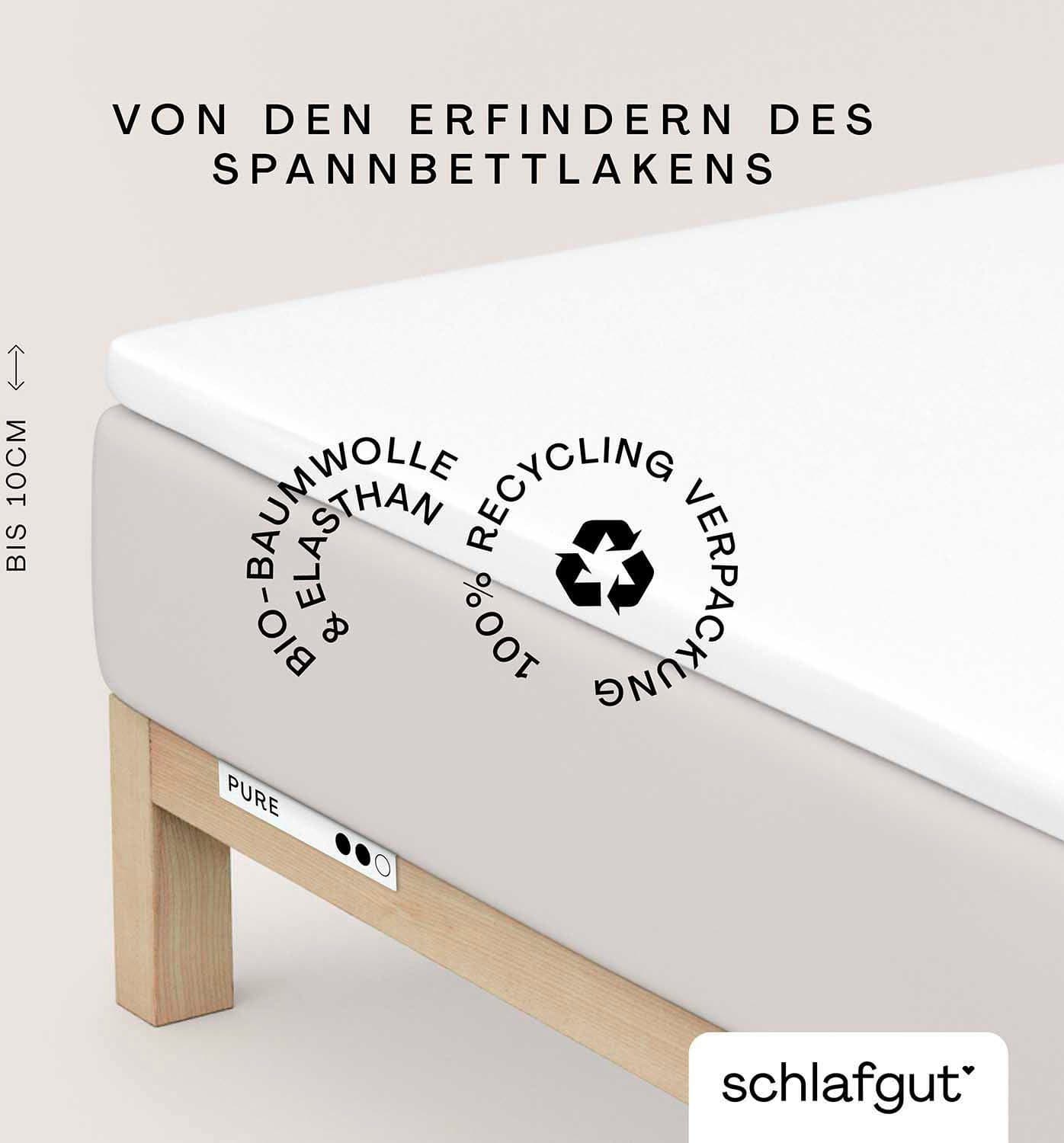 Schlafgut Spannbettlaken PURE TOPPER | Weiß