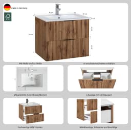 welltime Waschtisch Trento | Holztöne