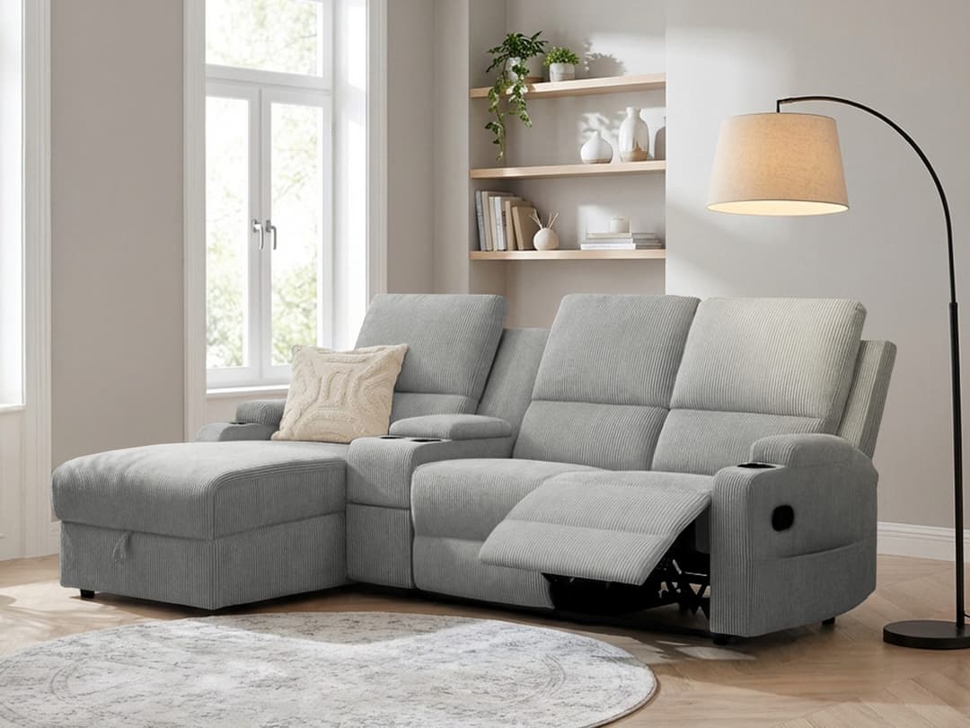 OTTO home Ecksofa NAPORI Multimediasofa | Grau