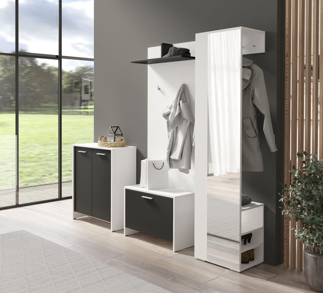 byLIVING Garderobenpaneel Ben | Weiß