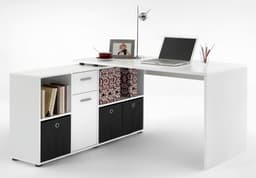 FMD Eckschreibtisch Lexo | Weiß