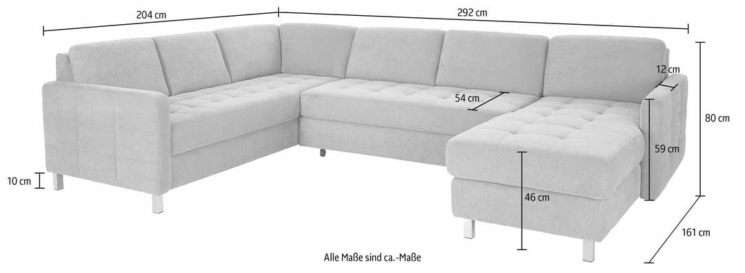sit&more Wohnlandschaft Pablo U-Form | Grau