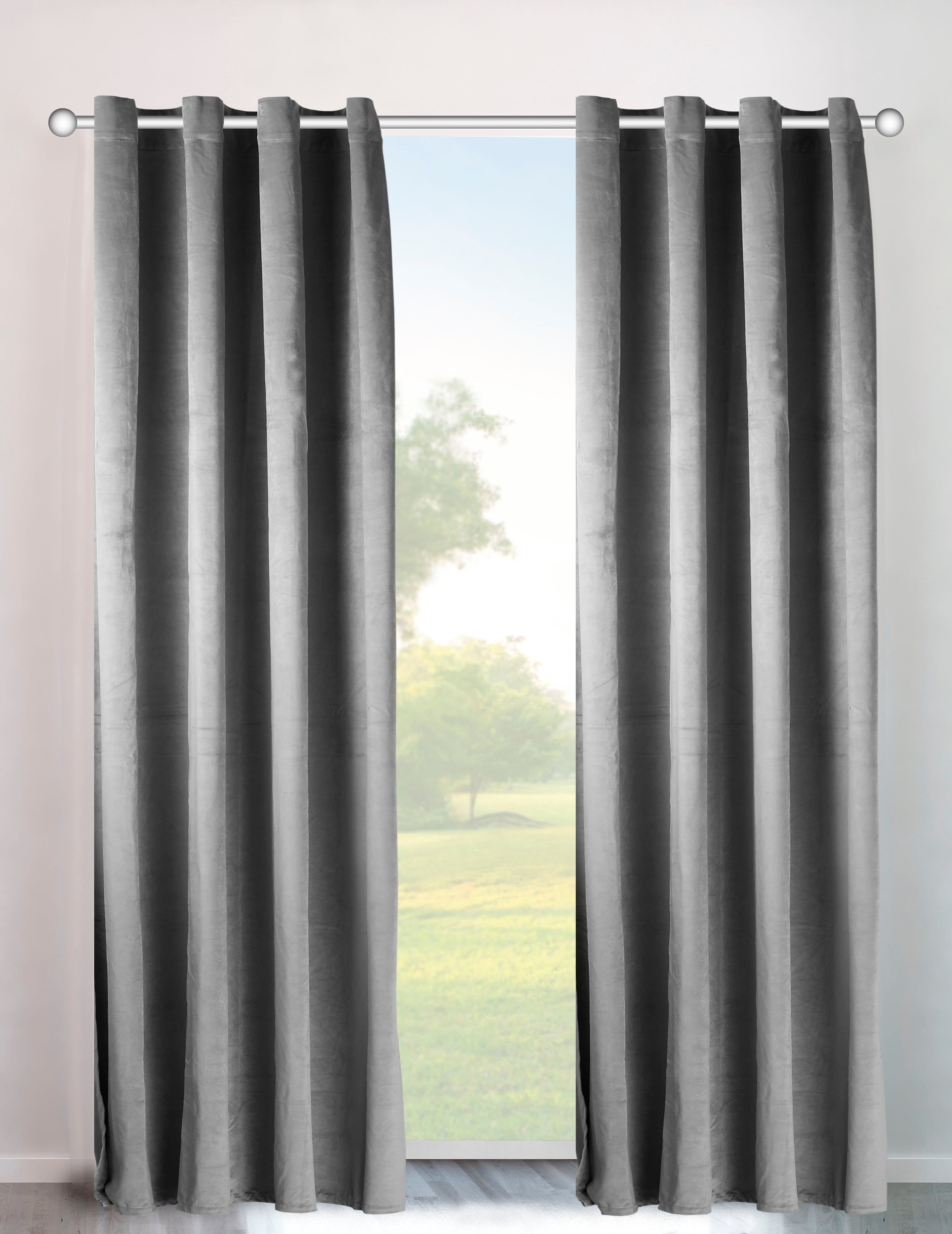 OTTO home Vorhang Velvet Uni | Grau