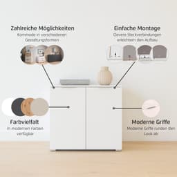 rauch Sideboard Türkommode Kommode Highboard ASTANA | Grau
