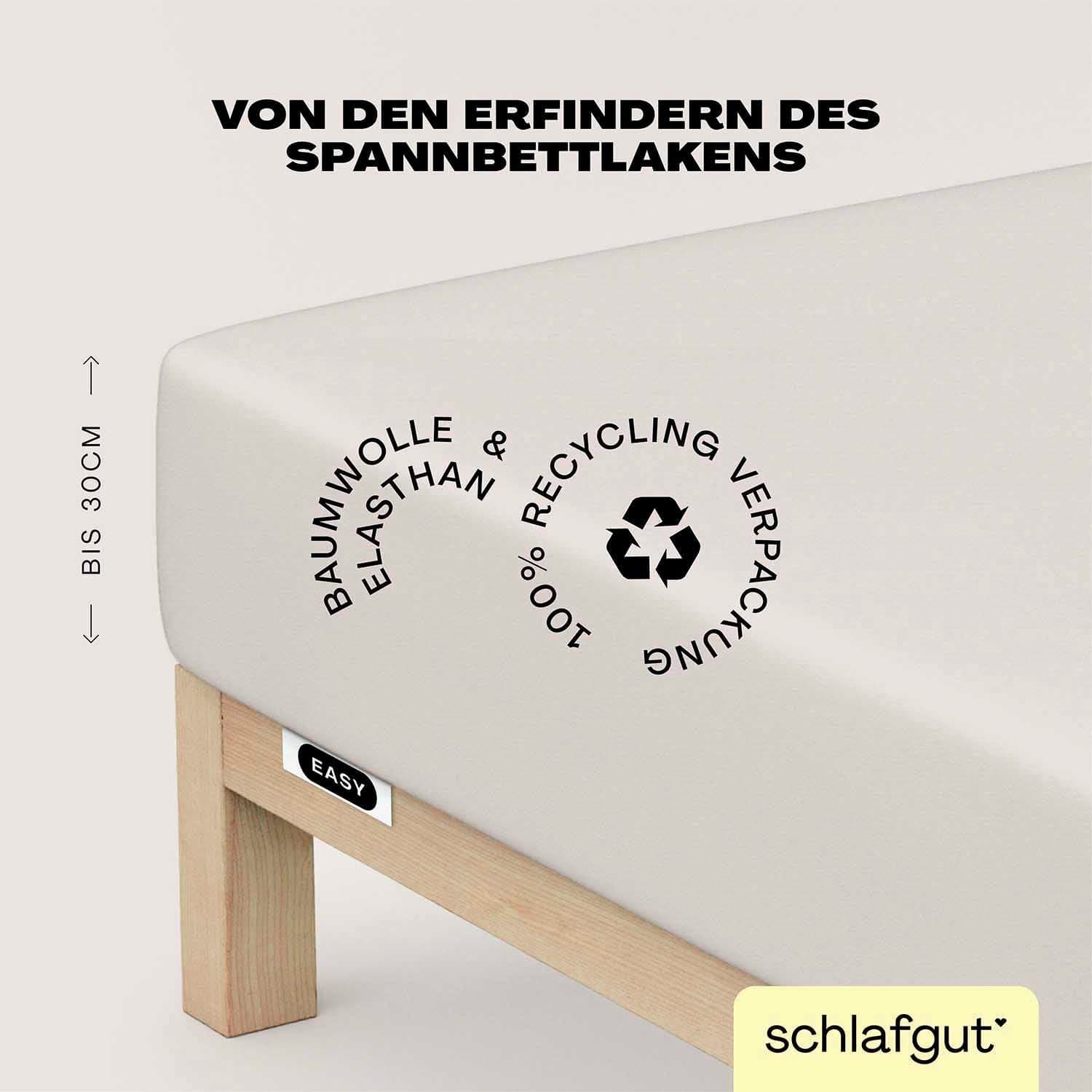 Schlafgut Spannbettlaken EASY JERSEY | Beige