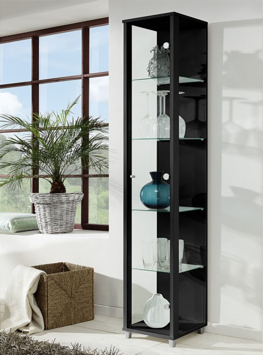 fif möbel Vitrine OPTIMA | Schwarz