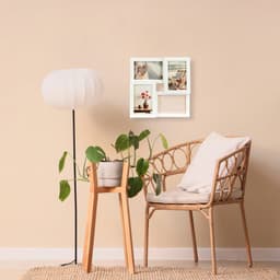 queence Bilderrahmen Collage Rahmen 3D Holz | Weiß