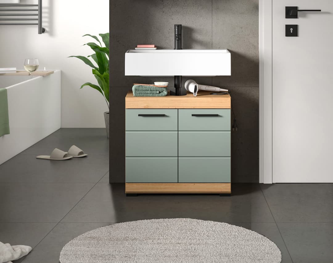 welltime Waschbeckenunterschrank SIENA | Holztöne