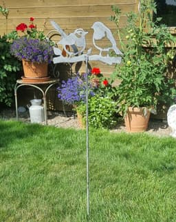 Ambiente Haus Gartenstecker Vogel | Grau