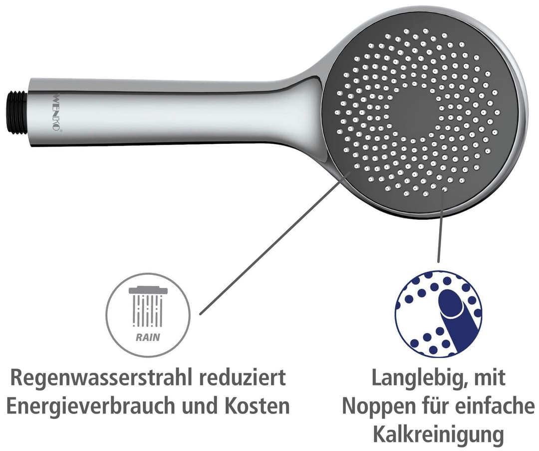 WENKO Handbrause Watersaving System | Silber