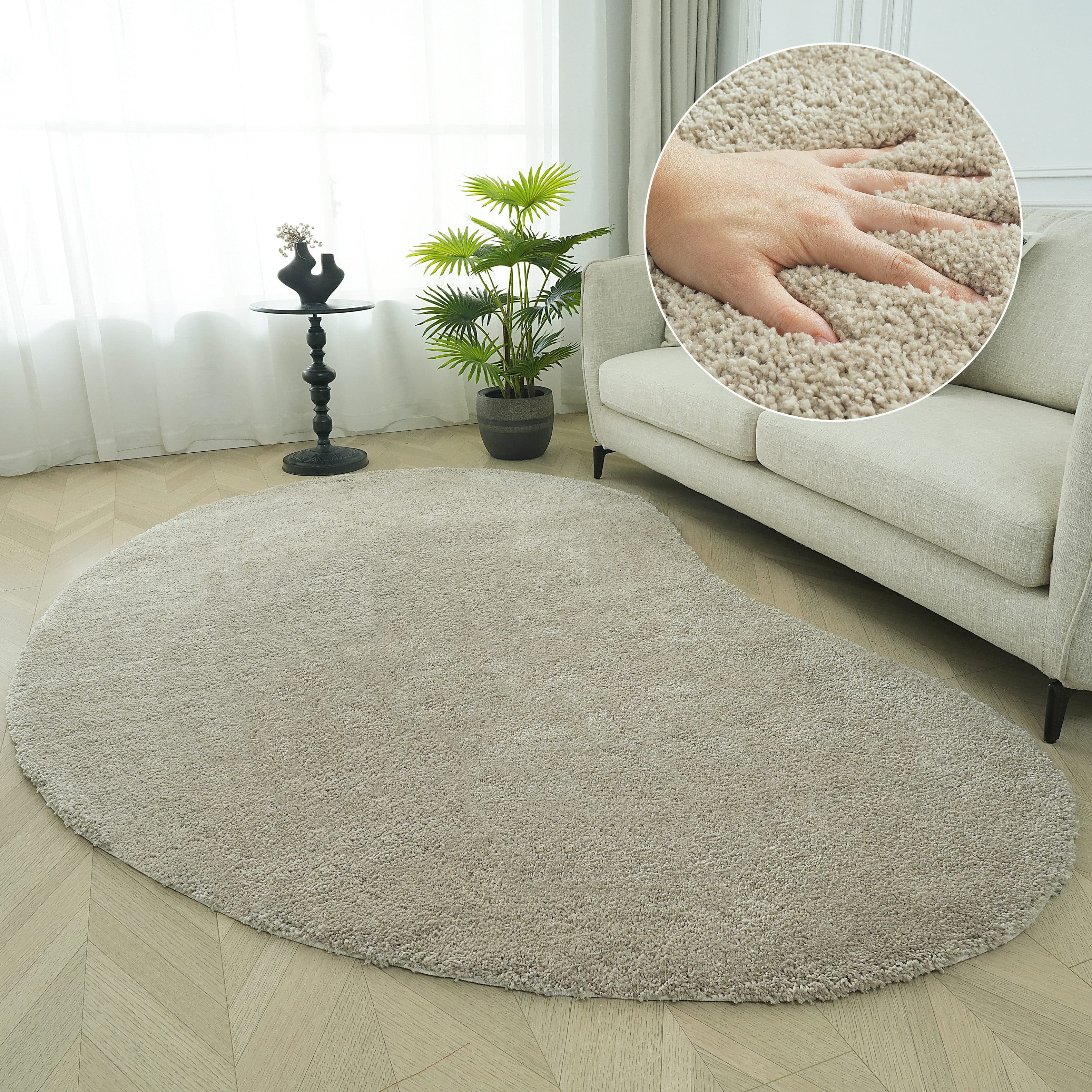 LeGer Home by Lena Gercke Hochflor-Teppich Halrum | Beige