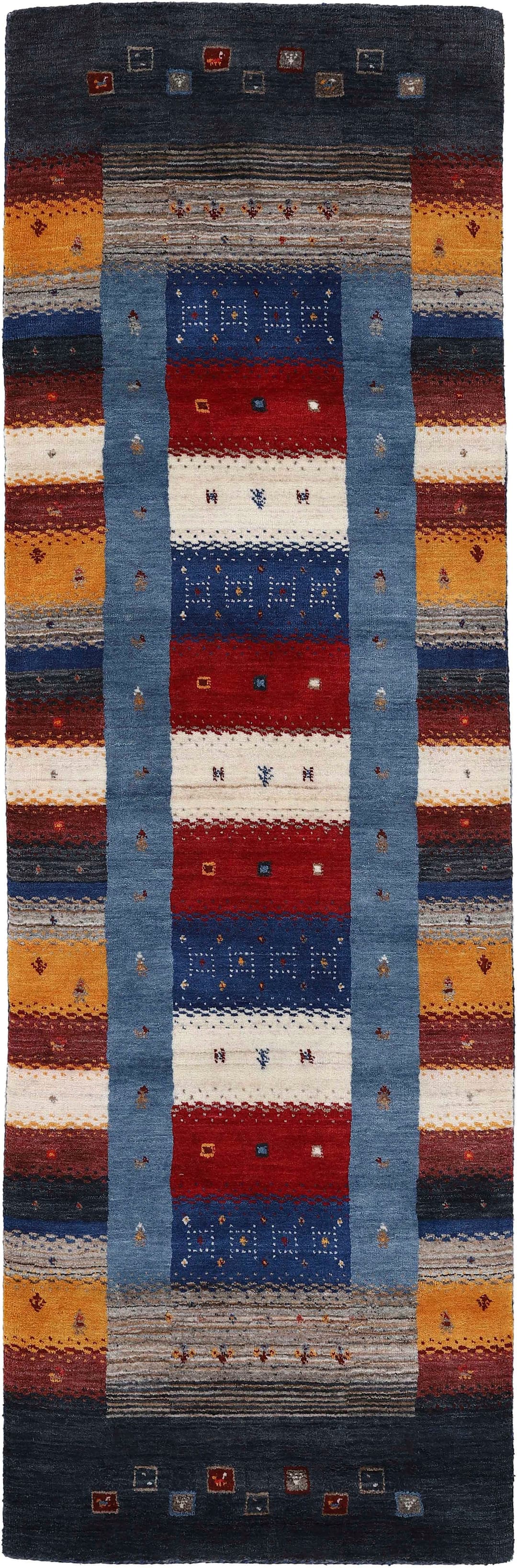 Carpetfine Wollteppich Gabbeh Don | Mehrfarbig