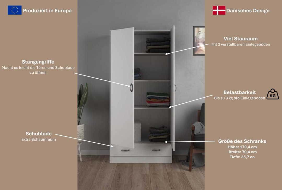 INOSIGN Kleiderschrank Space | Weiß