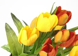 Kunstblume Tulpe im Weidenest | Mehrfarbig