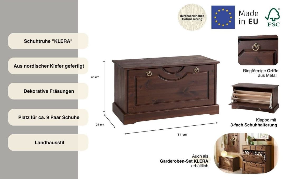 OTTO home Schuhtruhe Klera | Braun
