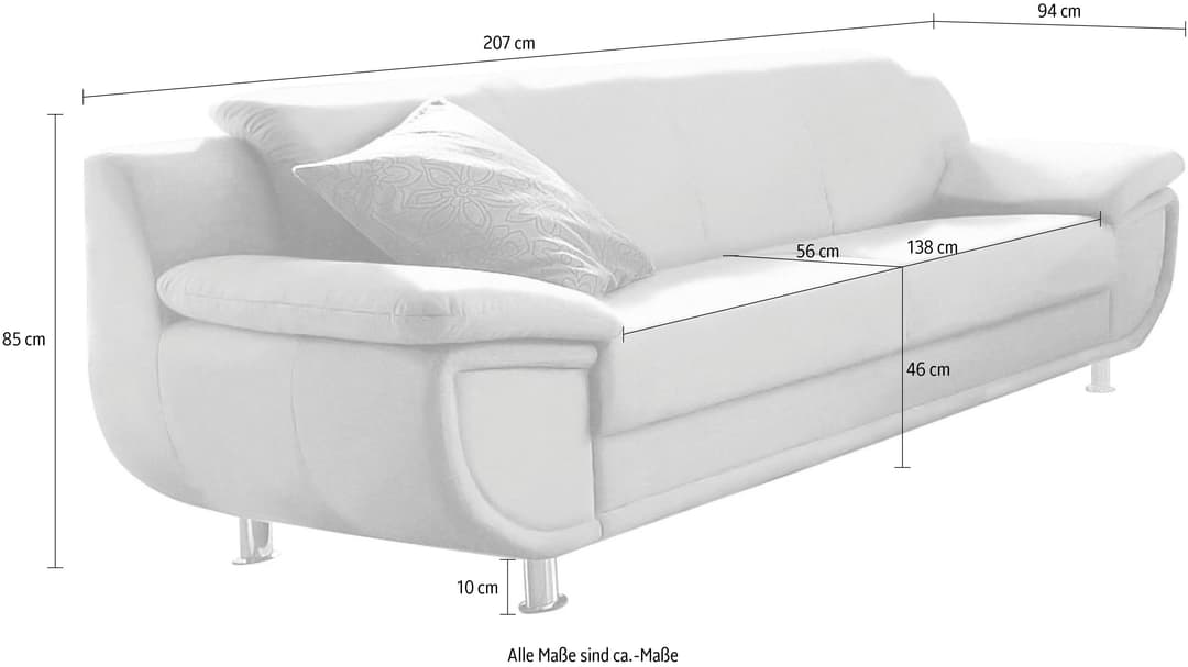 TRENDMANUFAKTUR 3-Sitzer Rondo | Beige