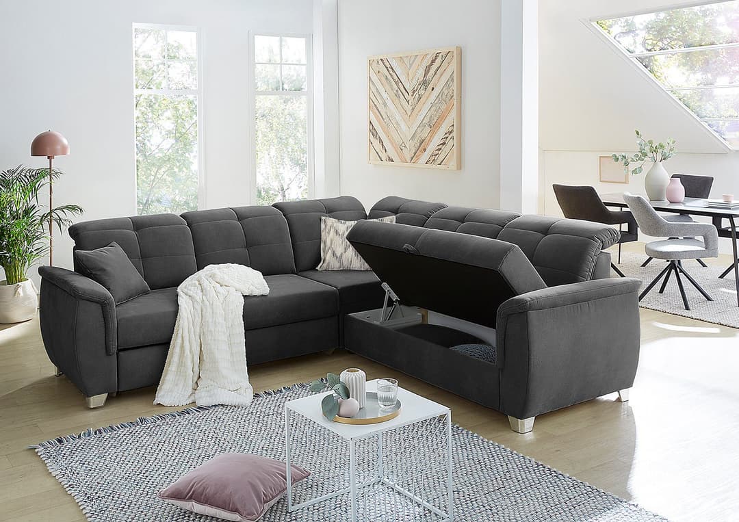 Jockenhöfer Gruppe Ecksofa Udine L-Form | Grau