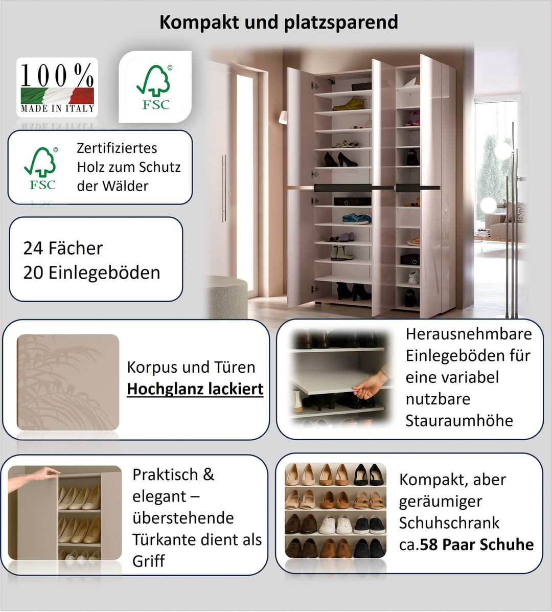 Home affaire MISTER Schuhschrank | Beige