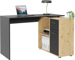 FMD Eckschreibtisch AUGSBURG | Holztöne