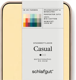 Schlafgut CASUAL Spannbettlaken | Gelb
