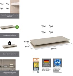 rauch Einlegeboden Zubehör für Rauch-Schwebetürenschränke BLUE | Beige
