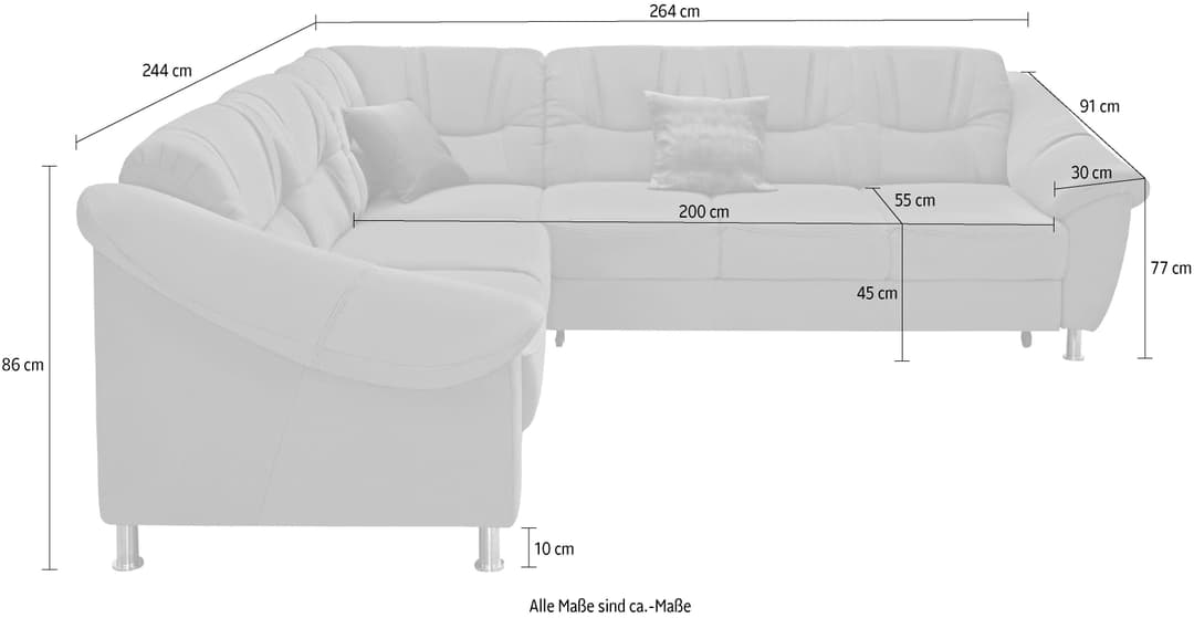 sit&more Ecksofa Salsa L-Form | Grau