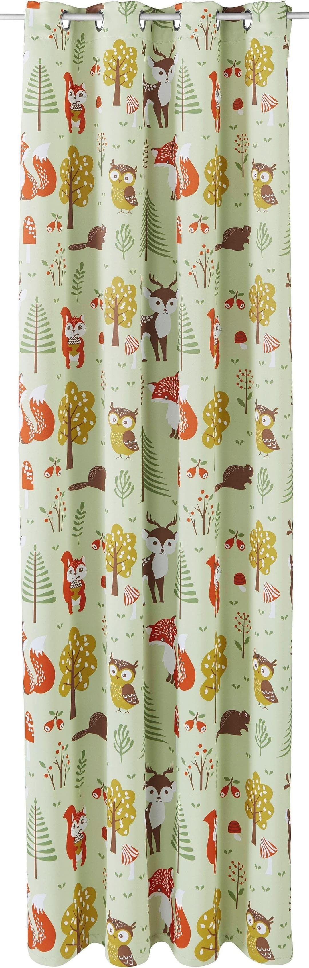 OTTO home Verdunkelungsvorhang Waldtiere | Grün