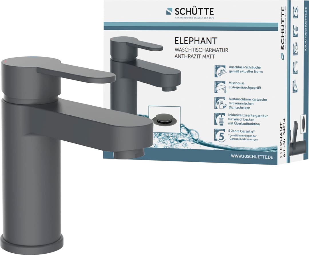Schütte ELEPHANT Waschtischarmatur | Schwarz