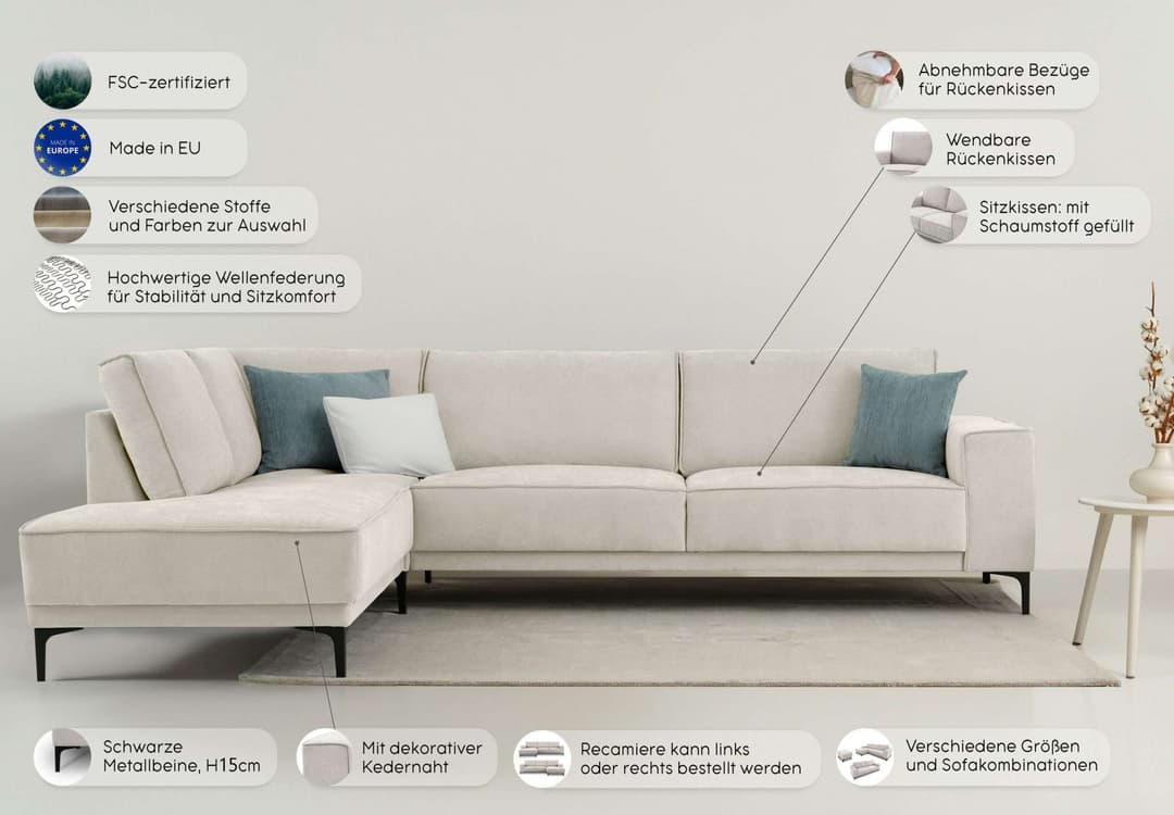 OTTO home Ecksofa OLAND L-Form | Beige