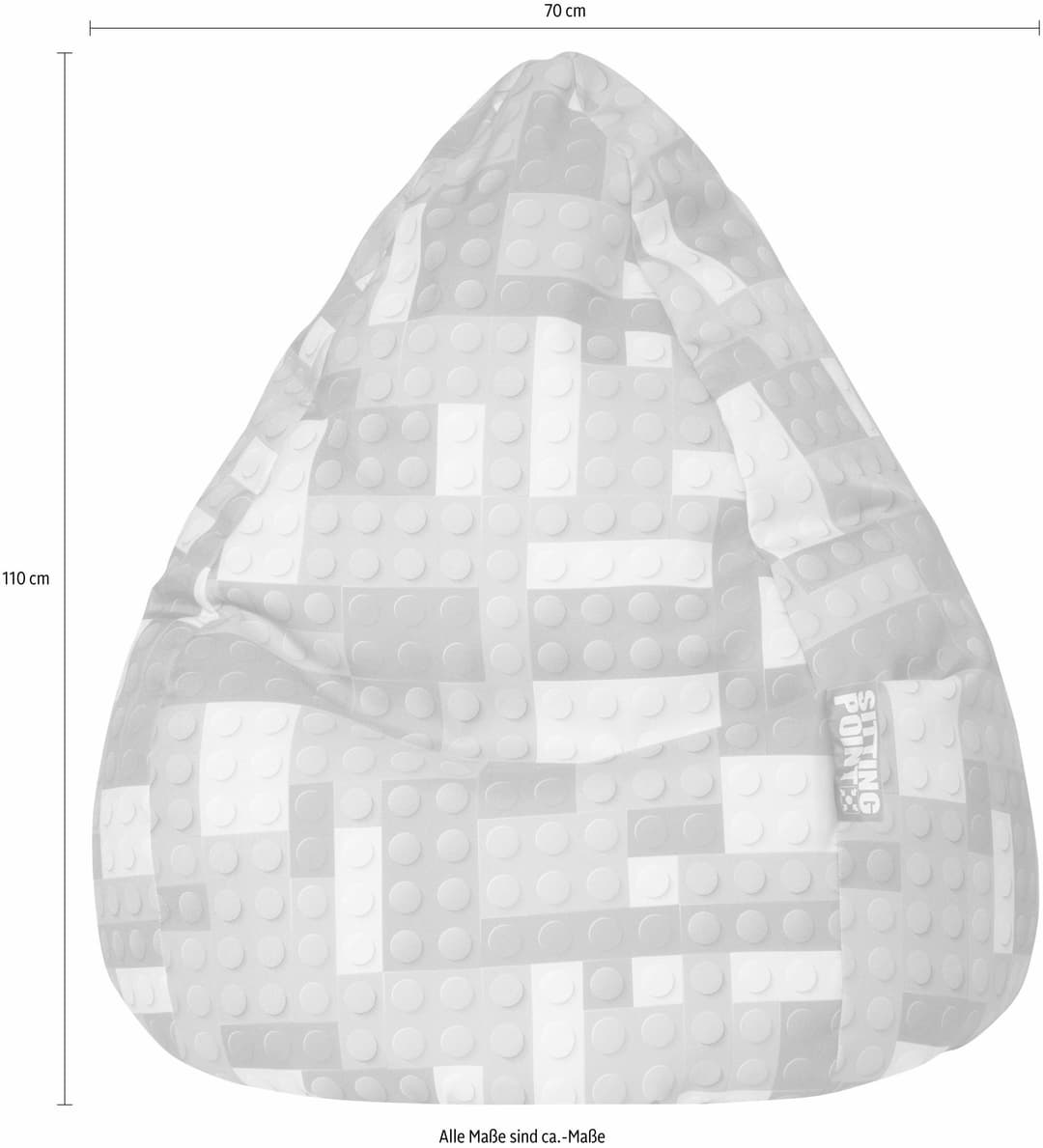 Sitting Point Sitzsack Bricks Cat XL | Mehrfarbig