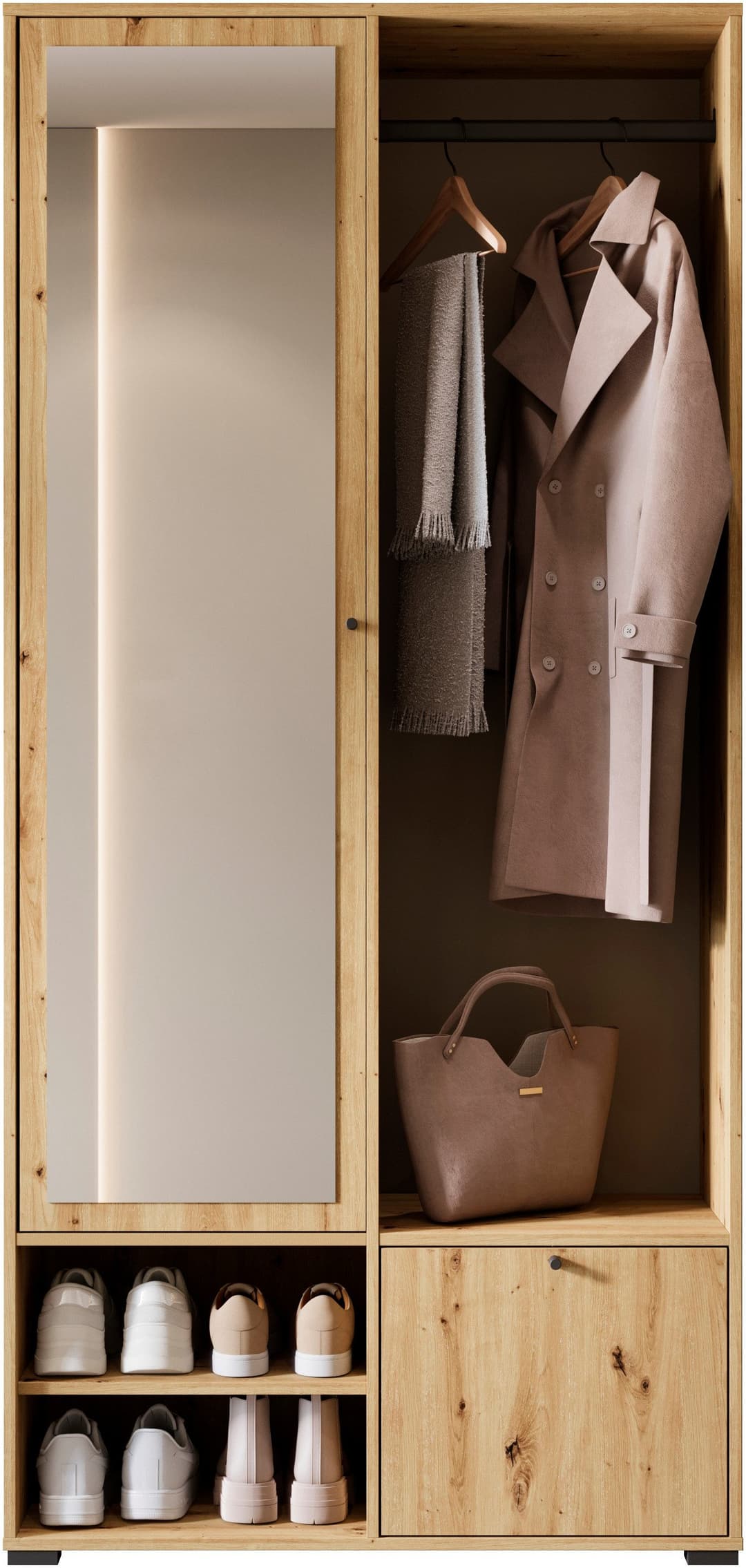 Home affaire Garderobenschrank DINO Kompaktgarderobe | Holztöne