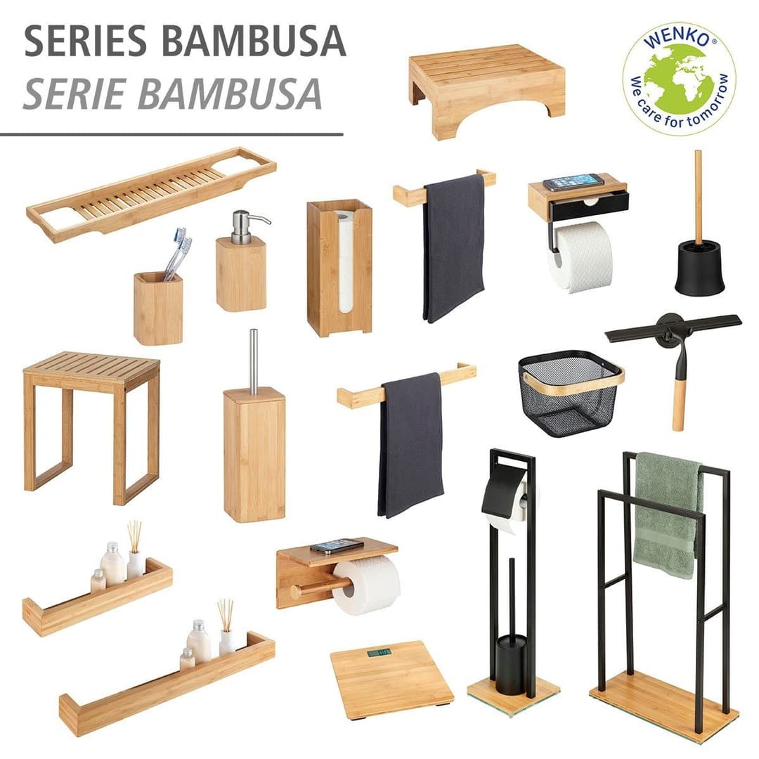 WENKO Wandregal Bambusa, 60 cm | Holztöne