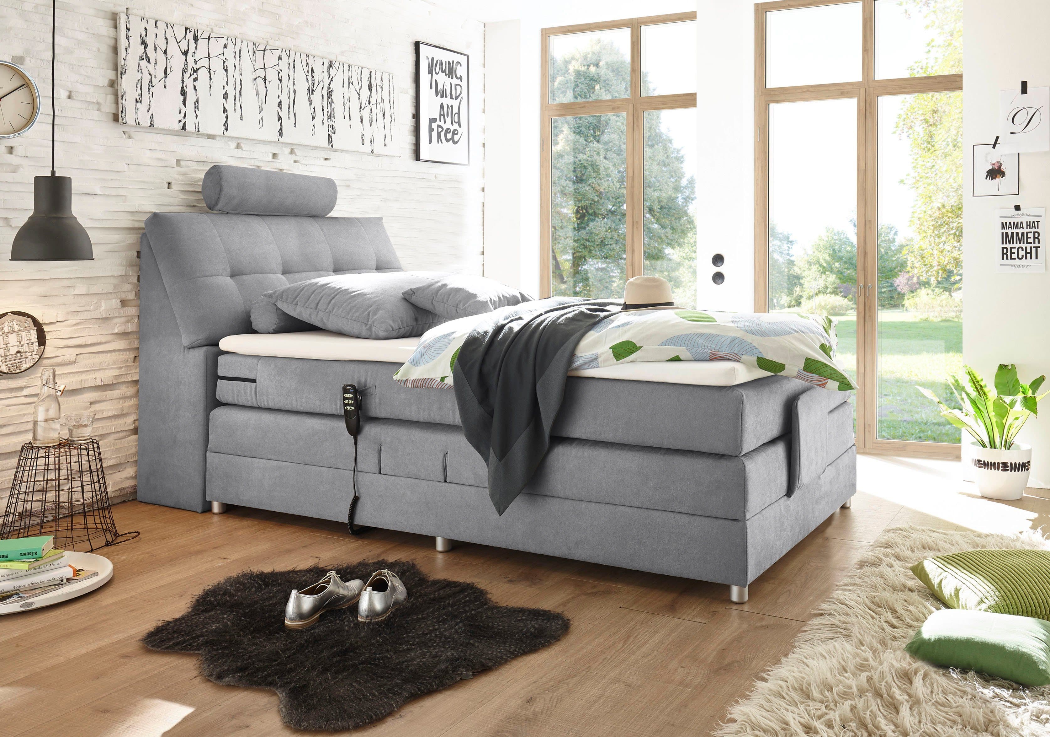 ED EXCITING DESIGN Boxspringbett Palermo | Grau