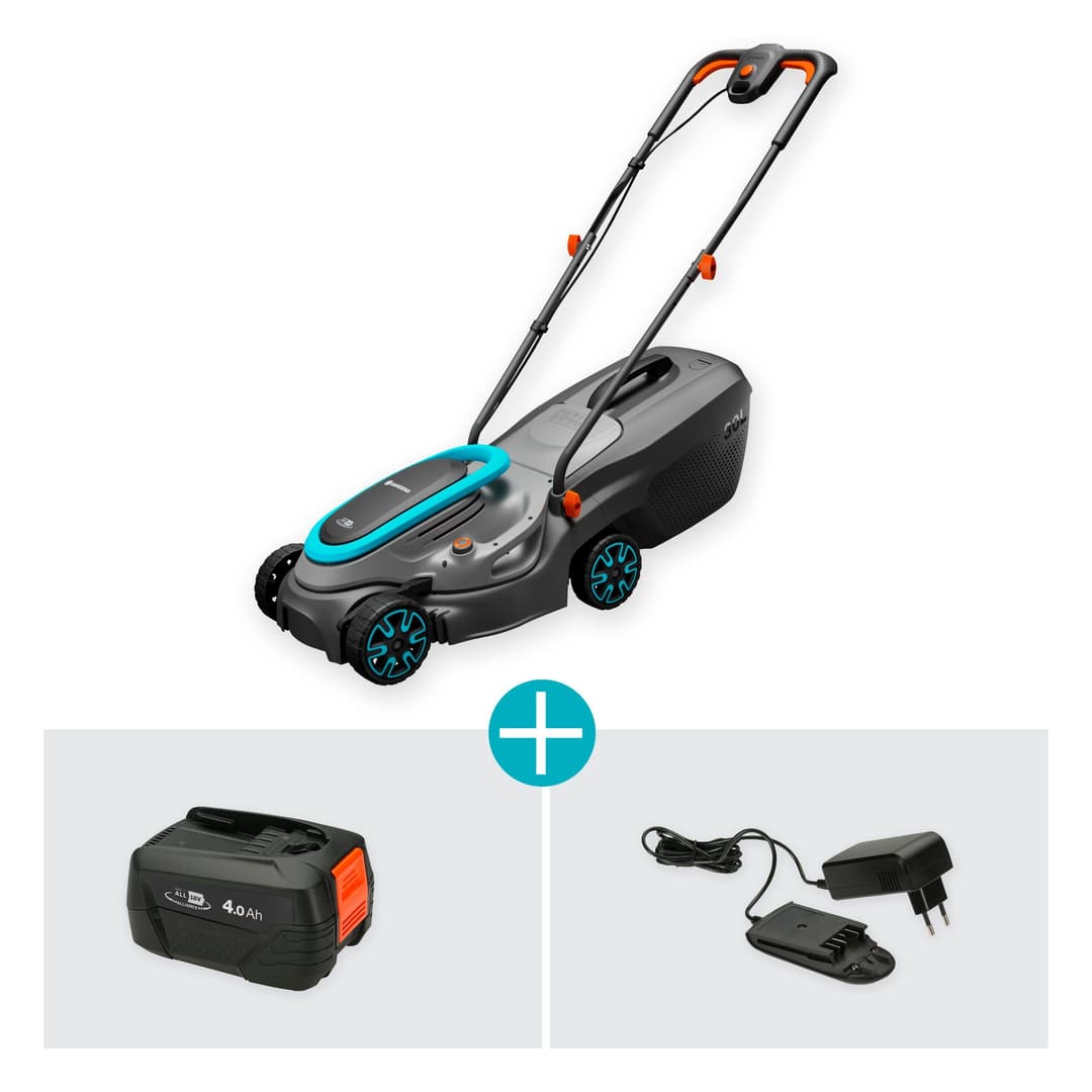 GARDENA PowerMax 32/18V P4A Akkurasenmäher | Grau