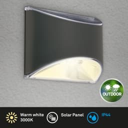 Briloner Leuchten LED Wand-Solarleuchte | Schwarz