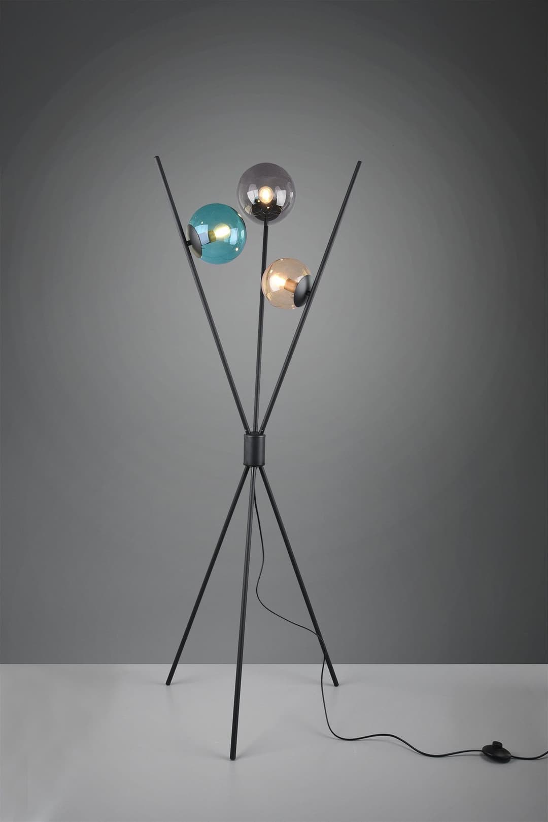 TRIO Leuchten Stehlampe Lance | Schwarz
