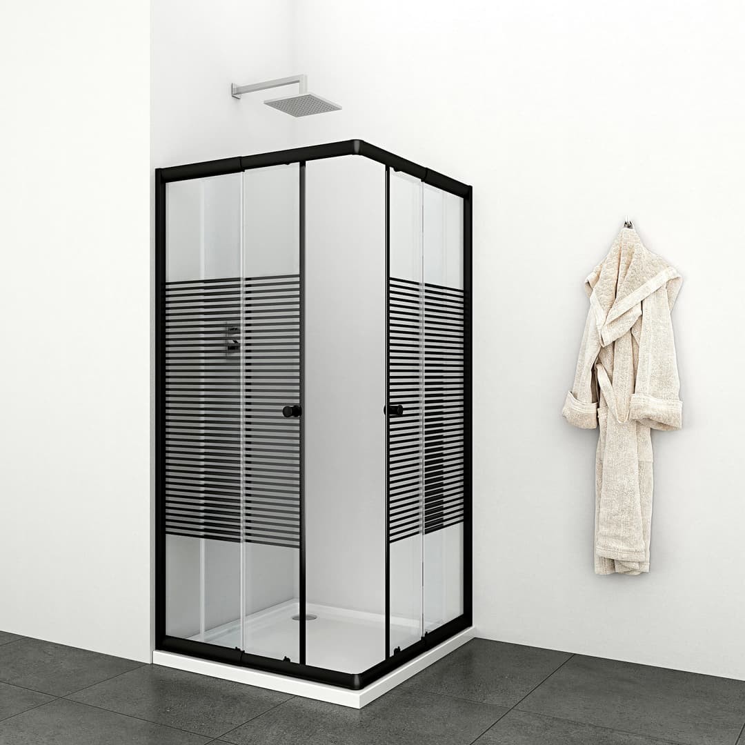 welltime Eckdusche Trento | Schwarz