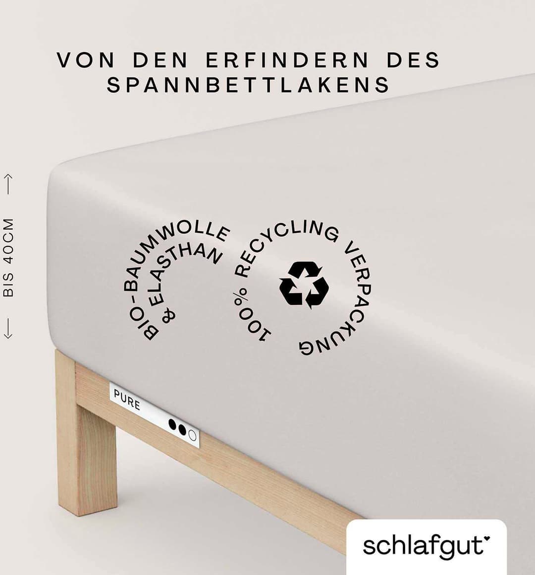 Schlafgut PURE BOXSPRING Spannbettlaken | Beige