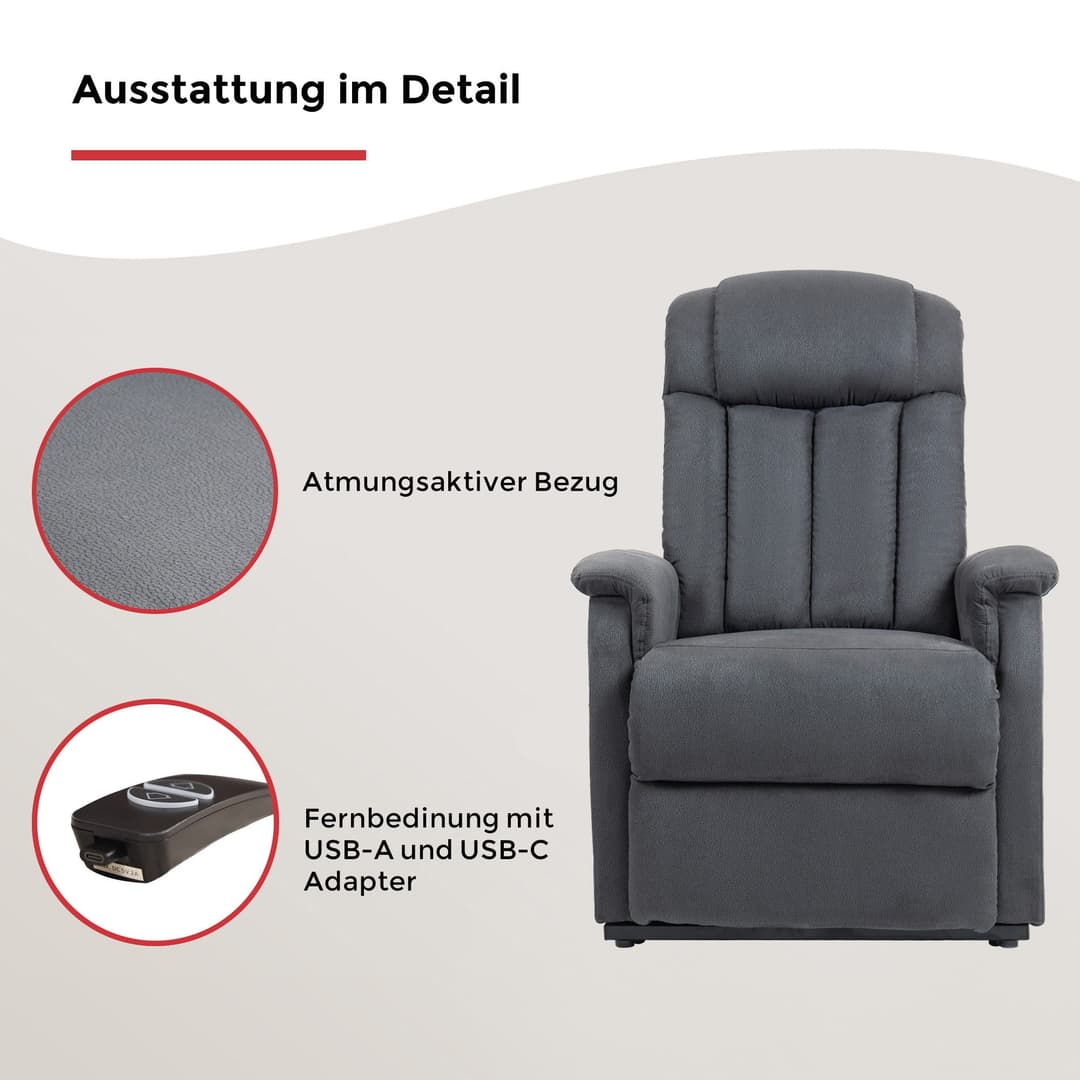 Duo Collection TV-Sessel Delphi | Grau