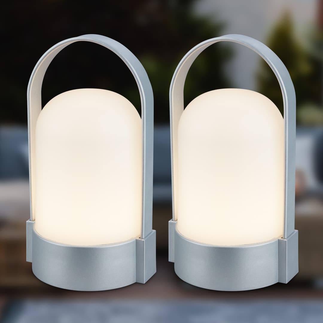 Briloner Leuchten LED Außen-Tischleuchte ASA 7684024 | Silber