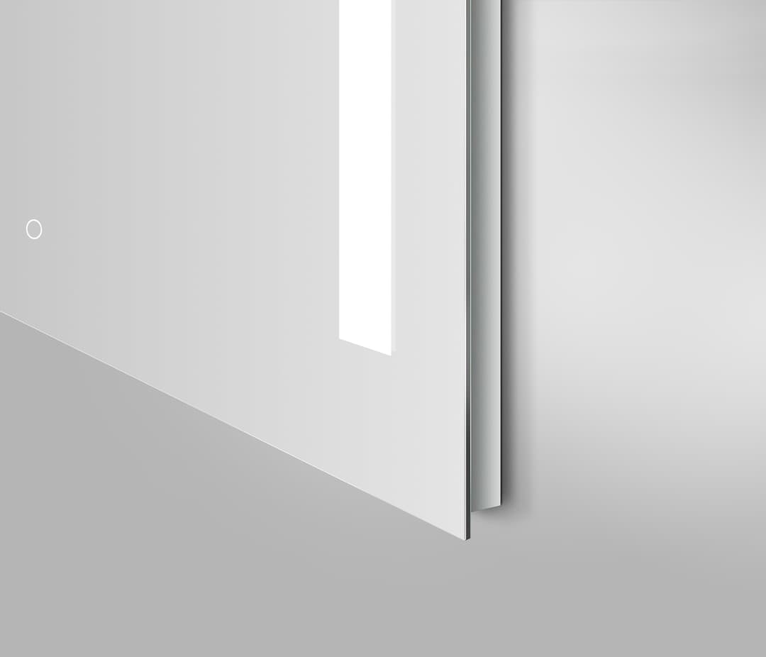 welltime LED-Lichtspiegel Plaza | Silber