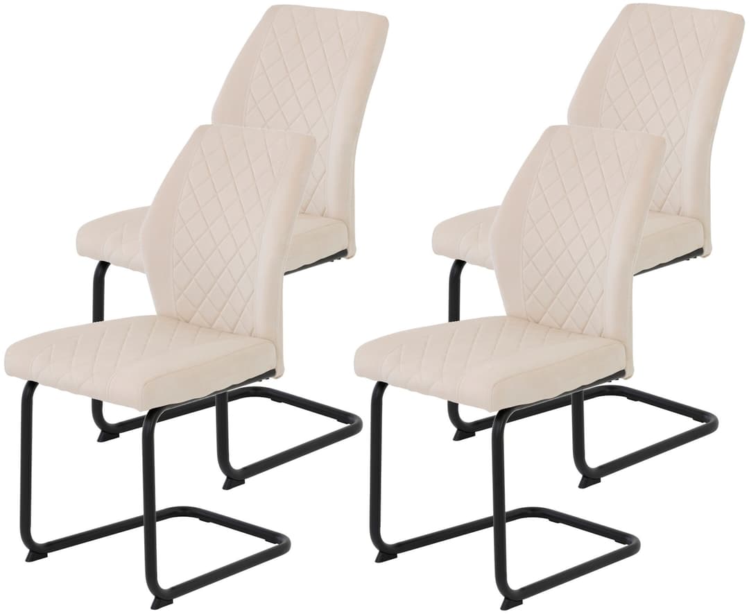 HELADALLAS Freischwinger Stuhl Set | Beige