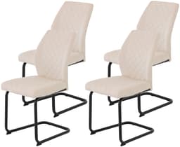 HELADALLAS Freischwinger Stuhl Set | Beige