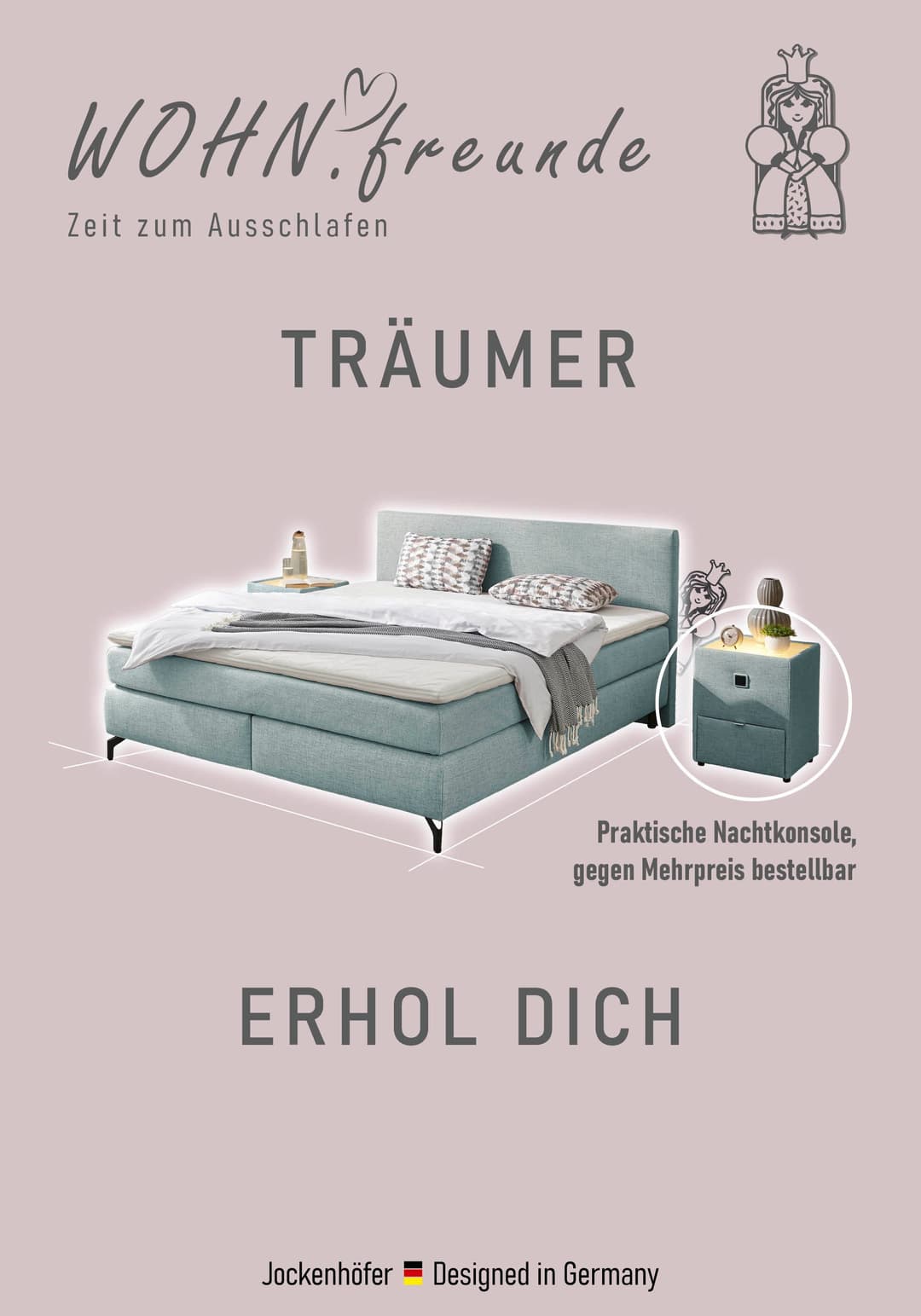 Jockenhöfer Gruppe Boxspringbett "Alinas" | Türkis
