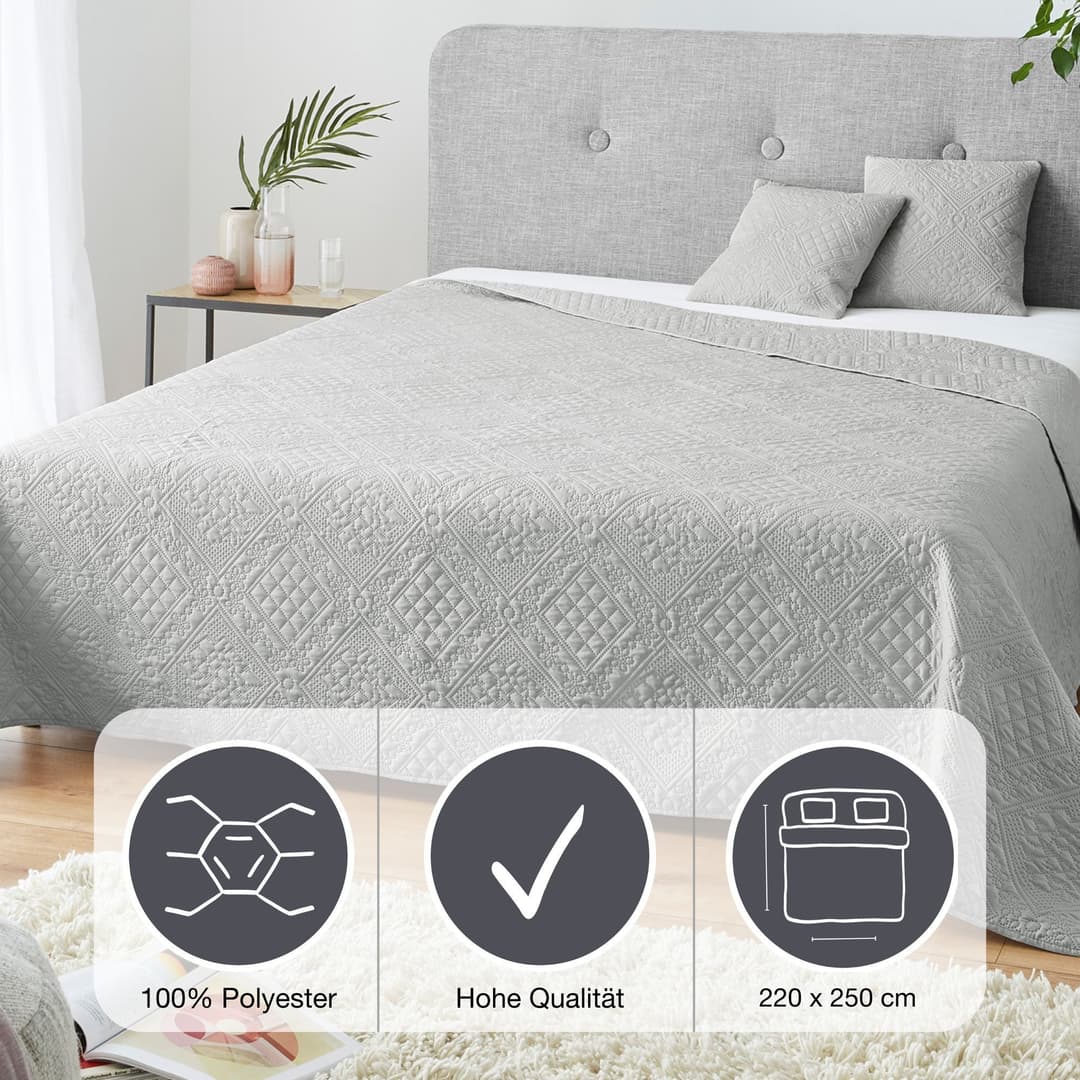 IBENA Tagesdecke Sonio | Grau