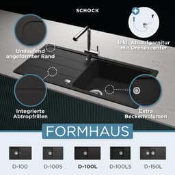 Schock Granitspüle COMO D-100L | Schwarz