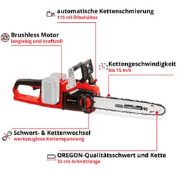 Einhell Akku-Kettensäge GE-LC 36/35 Li SOLO | Rot